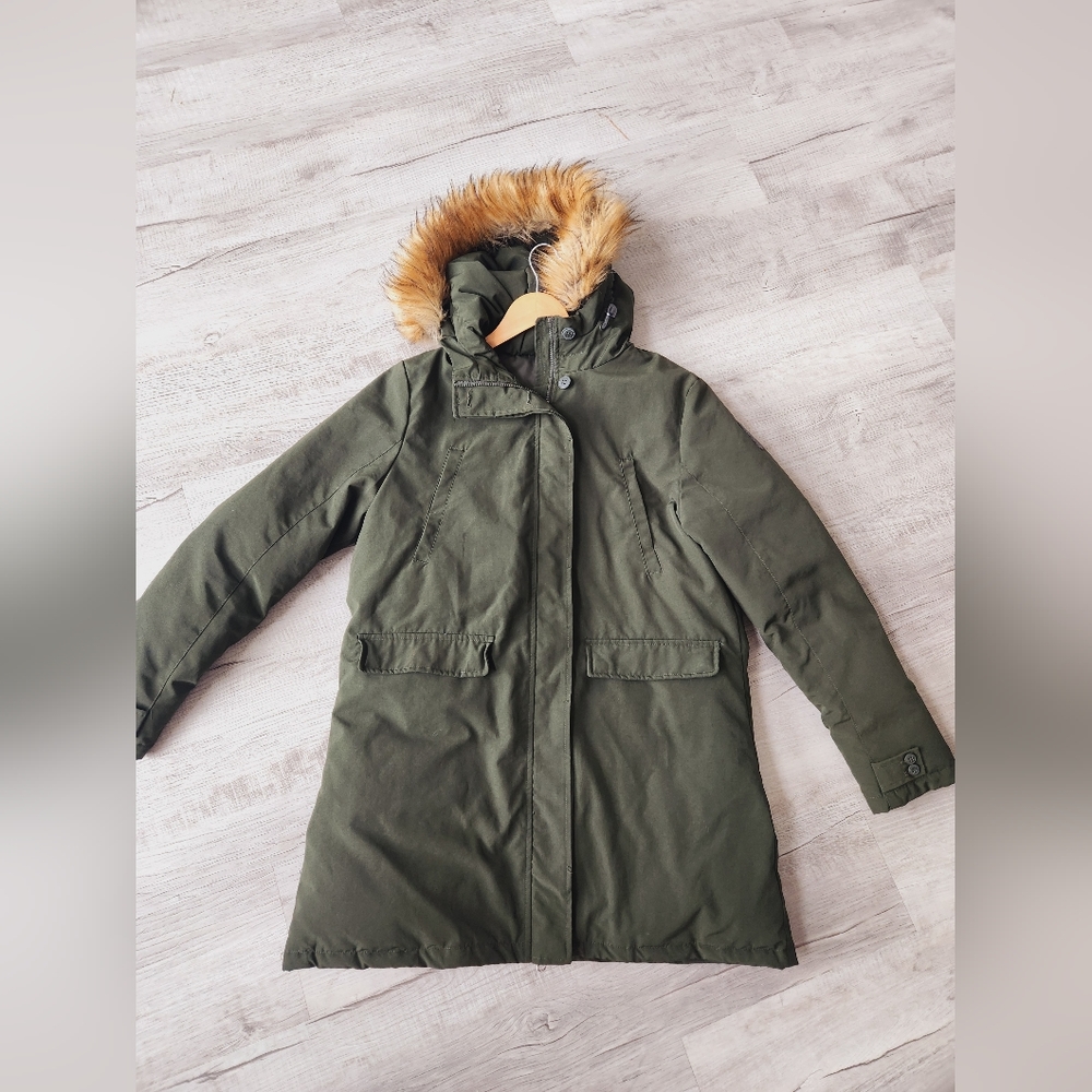 BOMBOOGIE Jacket Women 5 OR XL Mid-Length Faux Hooded Down Jacket